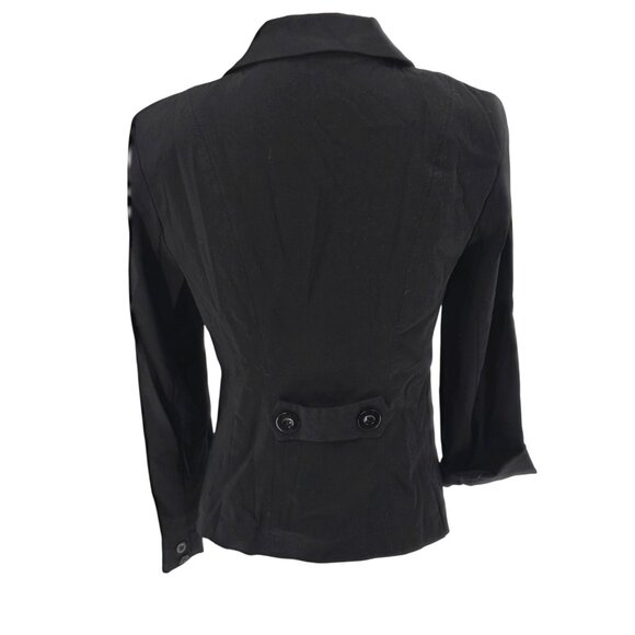 Xoxo Black Single Button Blazer Jacket Womens M Rayon Blend - Picture 2 of 7
